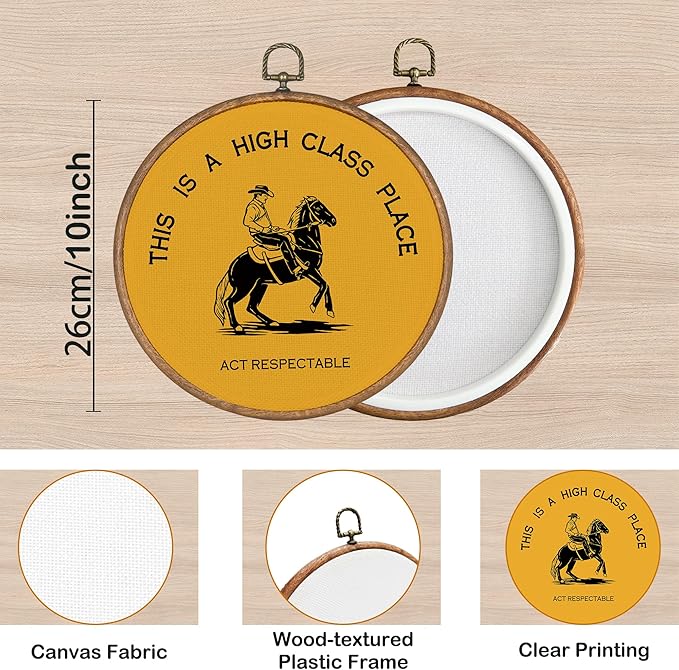 KSDUT Western Cowboy Yellow Wall Art Decor - Preppy Trendy Southwestern Wall Art Canvas Frame Hanging Prints, Foyer Entryway 