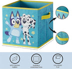 Bluey Set of 2 Collapsible Storage Cubes,10"x10"x10" Fabric Bins for Kids, Spacious Foldable Toy Organizer Boxes for Bedroom,