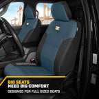 CAT Blue & Black Seat Covers for Cars, Trucks, & SUV - Set of (2) MeshFlex Car Seat Cover Front Seat Protectors - Airbag Comp