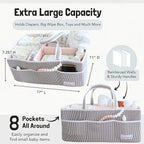 Lily Miles Baby Diaper Caddy - Organizer Tote Bag for Baby Girl Essentials - Baby Shower Basket - Nursery Must Haves - Regist