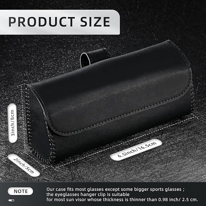 Frienda 2 Pieces Sunglasses Holder for Car Sun Visor, Eyeglasses Visor Organizer Storage Case with 2 Pcs Cleaning Cloths Automotive Interior Accessories