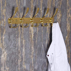 Dseap Coat Rack Wall Mounted - 5 Tri Hooks, Heavy Duty, Stainless Steel, Metal Coat Hook Rail for Coat Hat Towel Purse Robes 
