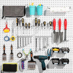 FRIMOONY Pegboard Hooks, with Bins, Peg Locks, for Organizing Various Tools, 131 PCS, 60 of Which are Locks
