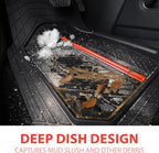CAR PASS Metal Medium Rubber Floor Mats for Car Heavy Duty Car Mats All Weather, Universal Trim to Fit for Truck SUV Vehicle Automotive Floor Mats, Waterproof Car Mats 4 Piece Black and Red