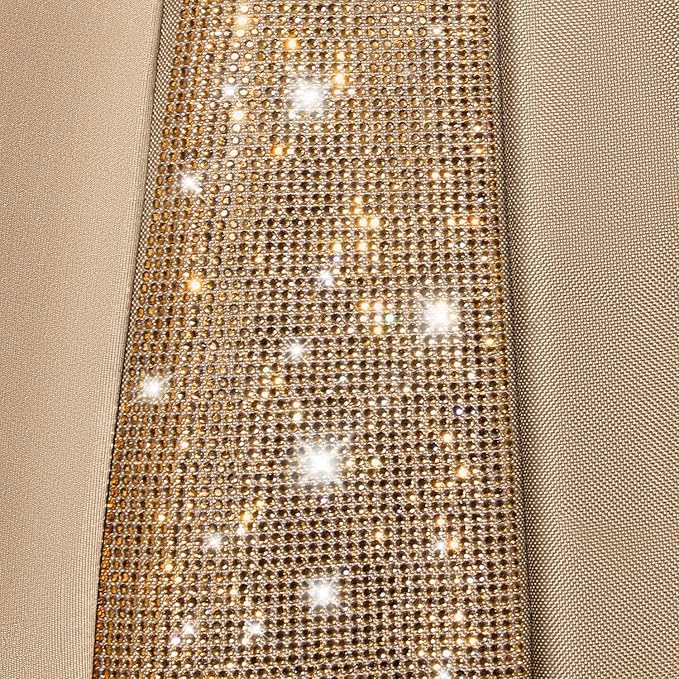 CAR PASS Beige Oxford Bling Diamond Car Seat Covers Full Set Interior Sets, Waterproof Shining Glitter Sparkly Crystal Univer