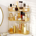 YCIA&DONE Corner Bathroom Counter Organizer, Makeup Organizer for Vanity, Skincare Cosmetic Perfume Tray, Corner Countertop S