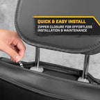 Cat® Edge Deluxe Car Seat Covers for Front Seats - Premium Black Faux Leather Seat Covers for Cars with Universal Fit, Rugged
