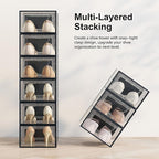 SEE SRPING XX-Large Shoe Storage Box Fit Size 14, Clear Plastic Stackable Shoe Organizer for Closet, Shoe Rack Sneaker Contai