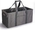 Joyfol Day Extra Large Utility Tote Bag, Reusable Grocery Bags Foldable,Upgraded Metal Frame, With Sturdy Handles Reinforced Bottom Heavy Duty Oxford Fabric Moving Shopping Bags, Gray