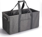 Joyfol Day Extra Large Utility Tote Bag, Reusable Grocery Bags Foldable,Upgraded Metal Frame, With Sturdy Handles Reinforced Bottom Heavy Duty Oxford Fabric Moving Shopping Bags, Gray
