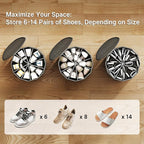 Vailando Shoe Organizer for Closet - Cylindrical Shoe Storage Organizer with Adjustable Dividers for Closet, Foldable Shoe St