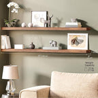 Ballucci Floating Shelves, 55" Wood Wall Shelf Set of 2, with Invisible Brackets for Bathroom, Living Room, Bedroom, Kitchen,