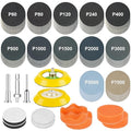 133pcs 3 Inch Sanding Disc Drill Polishing Kit Sanding Attachment, Headlight Restoration Kit, Hook and Loop Sanding Pads 60 to 7000 Wet Dry Sandpaper, Drill Sanding Attachment for Car, Wood, Metal