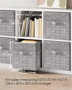 SONGMICS Storage Cubes, 11-Inch Non-Woven Fabric Bins with Double Handles, Set of 6, Closet Organizers for Shelves, Foldable,