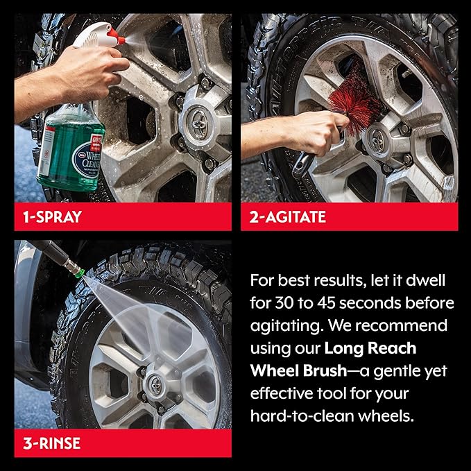 Griot's Garage Wheel Cleaner for All Finishes, Car Tire Rim Cleaning, Brake Dust and Grime Remover, PH Balanced, 11106, 35oz