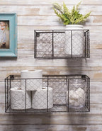 DII Chicken Wire Collection Farmhouse Vintage Wall Baskets, Small Basket, Vintage Grey
