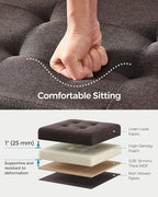 SONGMICS Mazie Collection - 30 Inches Folding Storage Ottoman Bench, Ottoman Foot Rest, End of Bed Bench, Storage Chest, Load