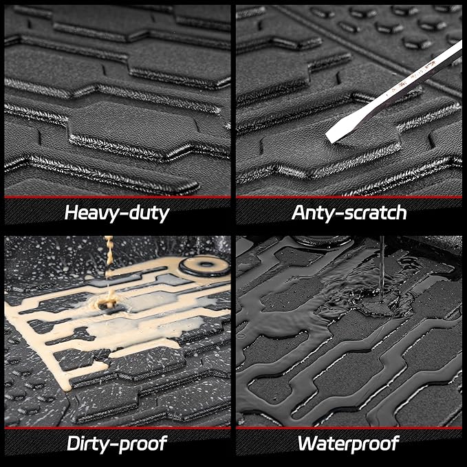 Floor Mats & Cargo Liner Compatible with 2019-2023 Jeep Cherokee (Not for Grand Cherokee) Cargo Mat, Full Set All Weather Protection 1st, 2nd Row Car Liners & Trunk Mat, Black