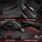 YITAMOTOR Floor Mats Fit for Ford F-150 2015-2026 & F150 Lightning 2022-2026 SuperCrew (Rear w/o U-Seat Flat Storage),TPE All Weather Truck mats, 1st & 2nd Row