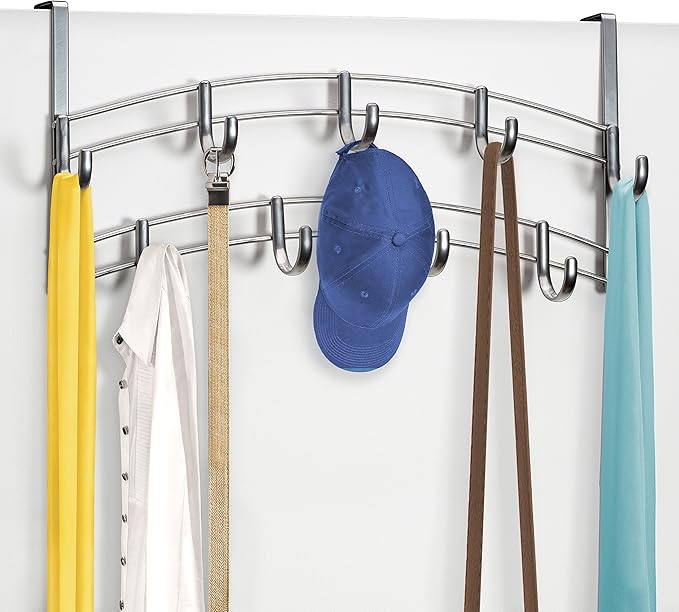 LYNK Professional® Home™ Over Door Hooks Rack - 9 Hook Over Door Hanger - Over Door Towel Rack - Hanging Towels or Clothes - 