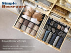 Simple Houseware Closet Underwear Organizer Drawer Divider Assorted 7 Pieces, Black