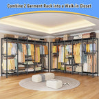 Raybee 88.2" W Clothes Rack Heavy Duty Clothing Racks for Hanging Clothes Extra Wide Portable Closet Loads 1200LBS Freestandi