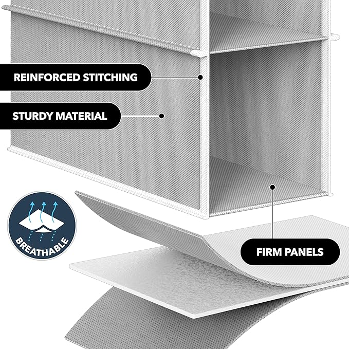 Simple Houseware 2 Pack 10 Shelves Hanging Organizer, Gray