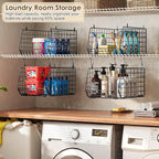 Capacity Upgrade Edition Deeper 4'' 5 Tier Foldable Hanging Closet Organizer and Storage，Wire Cabinet Shelves and Rack with 5