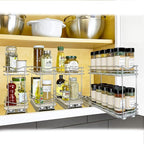 LYNK PROFESSIONAL® Pull Out Spice Organization for Cabinets - 4-3/8 inch Wide – Spice Rack for Inside Cabinets, Slide Out Spi