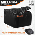 Mockins 40"x40"x6" Extra Deep Square Trailer Hitch Cargo Carrier & 30 CuFt Square Waterproof Cargo Hitch Carrier Bag | 500 Lbs. Capacity Folding Luggage Rack for SUV Car Truck RV & More w/Accessories