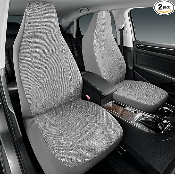 Road Comforts Car Seat Covers for Front Seat, High Back Heavy Duty Breathable Flax Seat Protector, Airbag, Not Seat Belt Comp
