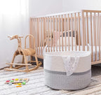 OrganiHaus Large Woven Storage Basket for Blankets and Toys 20" x 13" Inch, Rope Laundry Basket with Handles, Cushions & Pill