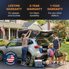 19 Cubic Feet Roof Bag – Safety Tested Heavy-Duty Waterproof Rooftop Cargo Carrier for All Cars & SUVs (with or Without Rack) – Includes Protective Mat & Storage Bag – Military-Grade 840D PVC