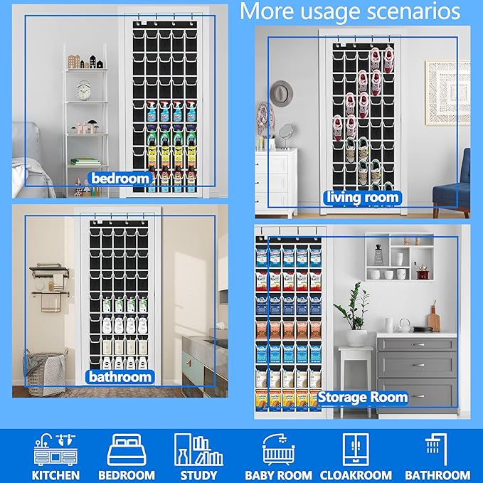 over the door shoe organizer,2025 upgraded,shoe organizer,35 Huge pockets,over door shoe organizer,Store size 13 shoes,shoe o