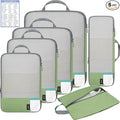 BAGAIL 6 Set Lightweight Compression Packing Cubes with Packing List, Anti-Tearing Expandable Organizer Bags for Travel, Matc