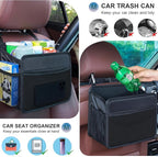 Car Seat Back Organizer Hanging Bag [2025 UPDATED] Foldable Backseat Storage Caddy with 5 Compartments & Adjustable Straps, Fits for Front/Back Headrest, Ultra-Durable - Black