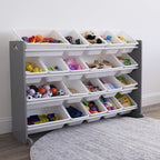 Humble Crew Toy Storage Organizer with 20 Removable Storage Bins for Kids Playroom, 4-Tier Toddler Toy Organization and Stora