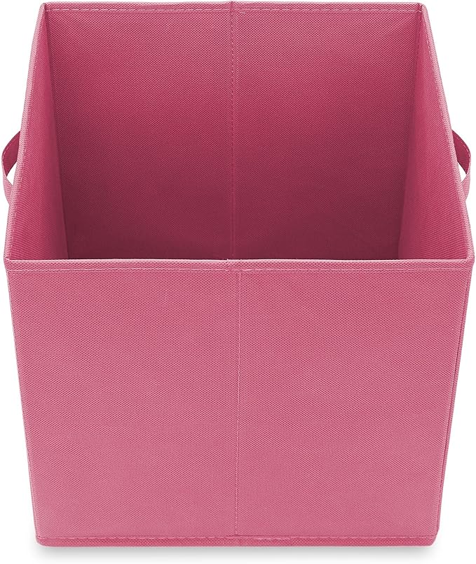 Casafield Set of 6 Collapsible Fabric Cube Storage Bins, Hot Pink - 13" Foldable Cloth Baskets for Shelves, Cubby Organizers 