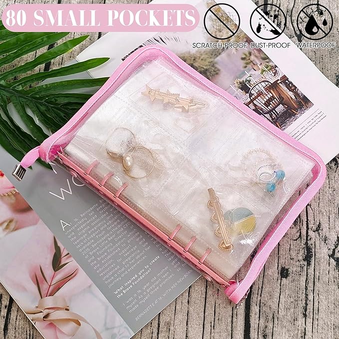 Earring Organizer Case Travel Jewelry Organizer Transparent Jewelry Storage Book for Necklace Bracelet Ring Holder with Small