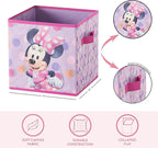 Idea Nuova Disney Minnie Mouse Set of Two Spacious Collapsible Storage Cubes, 10"x10", Minnie Mouse / Pink