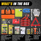 Nilight Car Emergency Kit with Jumper Cable Air Compressor Tire Repair Essential Tools First Aid Alligator Connector Electric