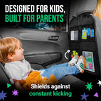 2 Pack Kick Mats Back Seat Protector - Backseat Car Organizer for Kids, Car Storage Organizer, Back Seat Cars Organizers, Cars Organizers Backs Seats, Travel Accessories, 4 Pockets