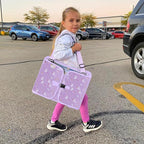 MENZOKE Kids Travel Tray for Toddler Car Seat, Toddler Gift for Girl Activities with Dry Erase Board & iPad Holder Stand, Roa