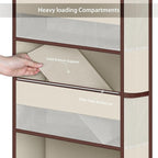 Univivi 1 Pack Over The Door Organizer, Non-Tilting Over The Door Organizer Hanging Door Storage With 5 Large Compartments 6 
