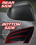 Side Mirror Caps Cover Compatible with Tesla Model Y 2021 2022 2023 2024 Matte Carbon Fiber Mirror Covers