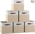 Ornavo Home 13 x 13 Storage Cube Bins, Foldable Collapsible Fabric Storage Bins Box Linen Shelf Basket Cube Organizer for Clo