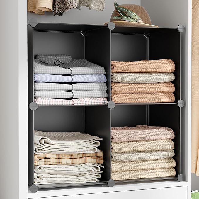 6-Cube Storage Organizer, Closet Organizer Storage Cabinet Shelf Bookcase Bookshelf with Metal Hammer, Storage Cubes Organize