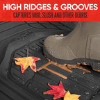 Motor Trend 943-BK FlexTough Defender Car Floor Mats -Next Generation Deep Dish Heavy Duty Contour Liners for Car SUV Truck & Van-All Weather Protection, Trim to Fit Most Vehicles Black
