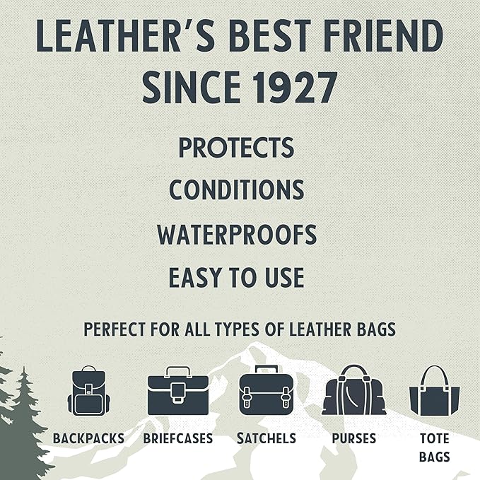 Snowshoe Balm for Bags, Made in USA Since 1927 - Protect, Condition, Restore & Waterproof - Leather Conditioner for Purses, B