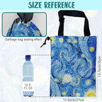 Car Garbage Bag Starry Night Hanging Canvas Car Trash Bag Waterproof Drawstring Car Back Seat Organizer for Car Back Front Seat Console with Adjustable Buckle